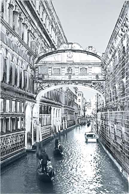 a photo of the bridge of sighs in venice, italy